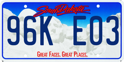 SD license plate 96KE03