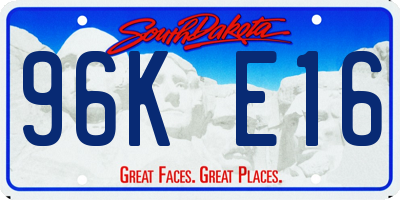 SD license plate 96KE16