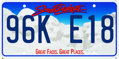SD license plate 96KE18