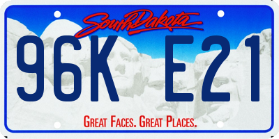 SD license plate 96KE21