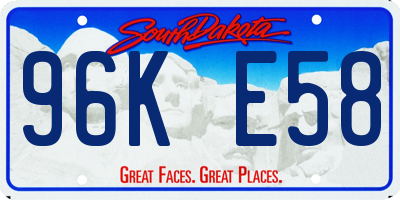 SD license plate 96KE58