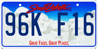 SD license plate 96KF16
