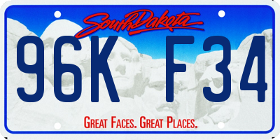 SD license plate 96KF34