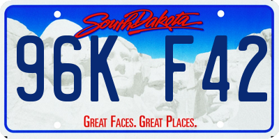 SD license plate 96KF42