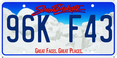 SD license plate 96KF43