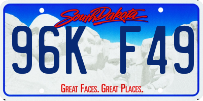 SD license plate 96KF49