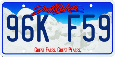 SD license plate 96KF59
