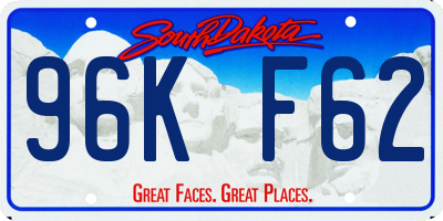 SD license plate 96KF62