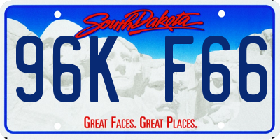 SD license plate 96KF66