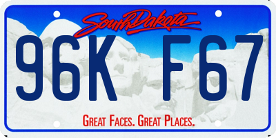 SD license plate 96KF67