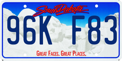 SD license plate 96KF83