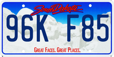 SD license plate 96KF85