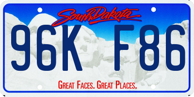 SD license plate 96KF86