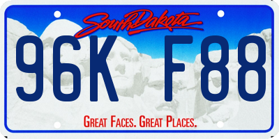 SD license plate 96KF88