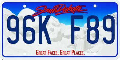 SD license plate 96KF89