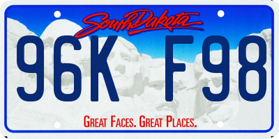 SD license plate 96KF98