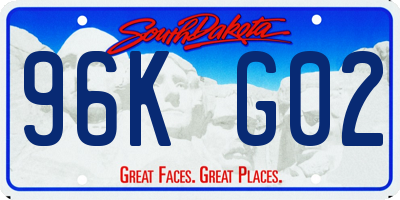 SD license plate 96KG02