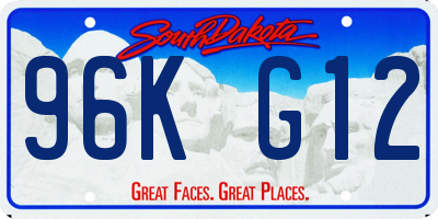 SD license plate 96KG12