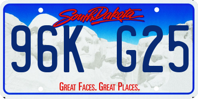 SD license plate 96KG25