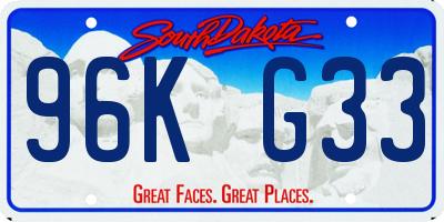 SD license plate 96KG33