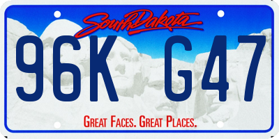 SD license plate 96KG47