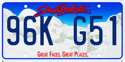SD license plate 96KG51