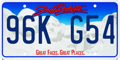 SD license plate 96KG54