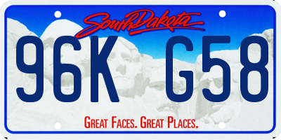 SD license plate 96KG58