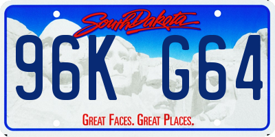 SD license plate 96KG64