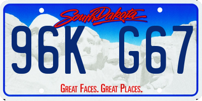 SD license plate 96KG67