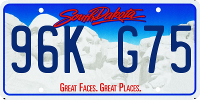 SD license plate 96KG75