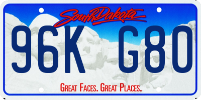 SD license plate 96KG80