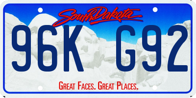 SD license plate 96KG92