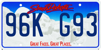 SD license plate 96KG93