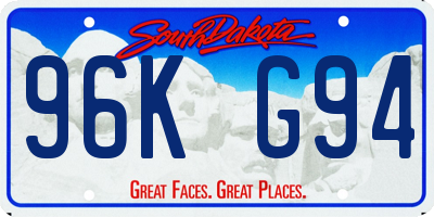 SD license plate 96KG94