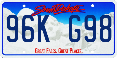 SD license plate 96KG98