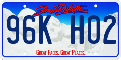 SD license plate 96KH02
