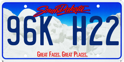 SD license plate 96KH22
