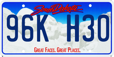SD license plate 96KH30