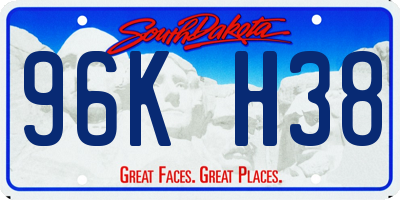 SD license plate 96KH38
