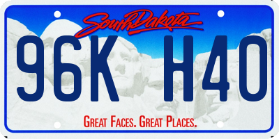 SD license plate 96KH40