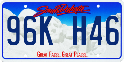 SD license plate 96KH46