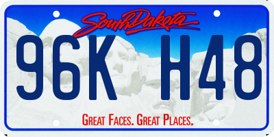 SD license plate 96KH48