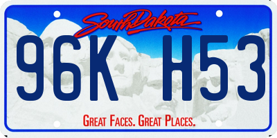 SD license plate 96KH53