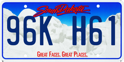 SD license plate 96KH61