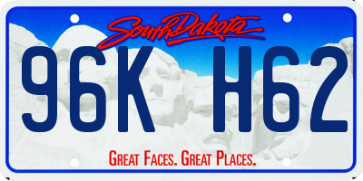 SD license plate 96KH62