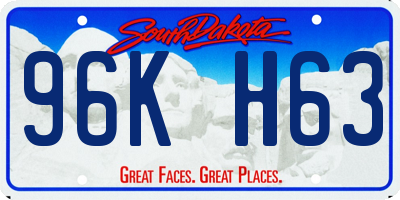 SD license plate 96KH63