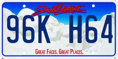 SD license plate 96KH64