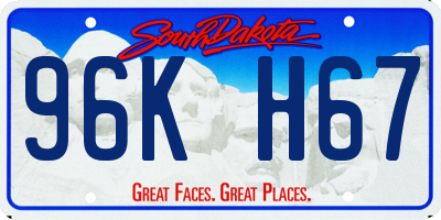 SD license plate 96KH67