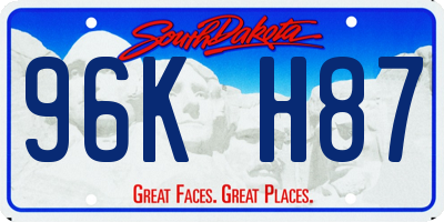 SD license plate 96KH87